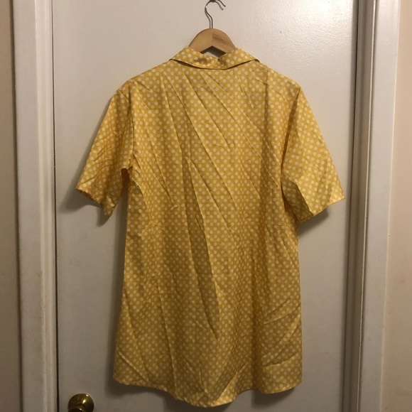 Fashion Concept WOMENS Mustard Yellow Button Down Short Sleeve Collard Blouse - Picture 3 of 3